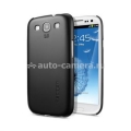 Пластиковый чехол на заднюю крышку Samsung Galaxy S3 (i9300) SGP Ultra Thin Air Series, цвет черный (SGP09224)